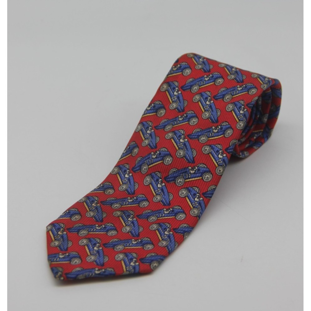 Robert Talbott Nordstrom Cars Tie Boys Kids Handmade Italian Silk USA Preppy 44"